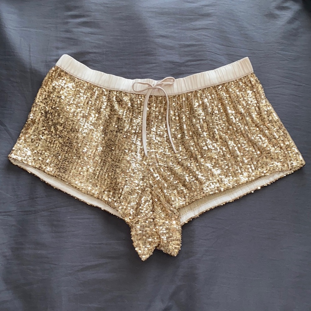 Victoria’s Secret Gold Sequin Booty Shorts